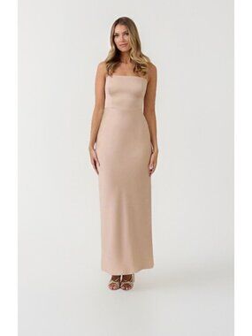 Park & Fifth Women’s Maxine Gold Satin Wedding Maxi Dress Gown Sz XXL NEW